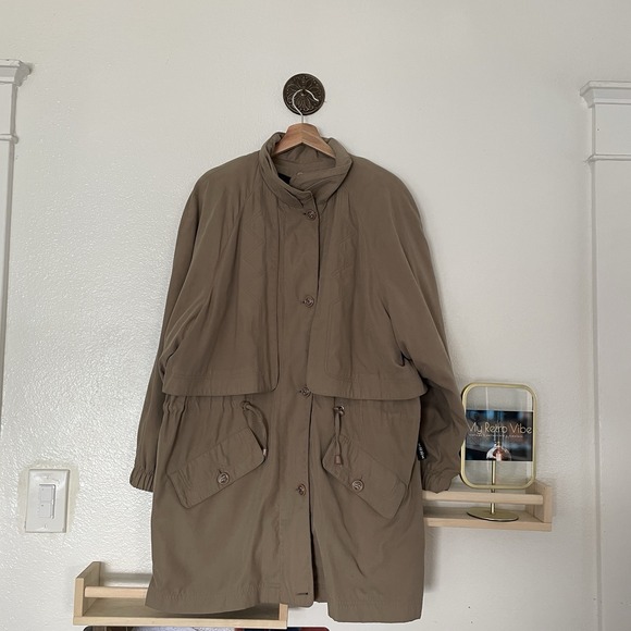 Fieldgear Jackets & Blazers - Vintage Izzi Utility/Field Jacket Size L Khaki, Drawstring Waist,‎ Minimalist